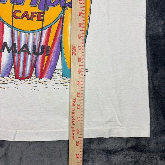 Vintage Hard Rock Cafe Maui Surfboard Tank Top White M USA‎ Made 90s - Picture 7 of 9